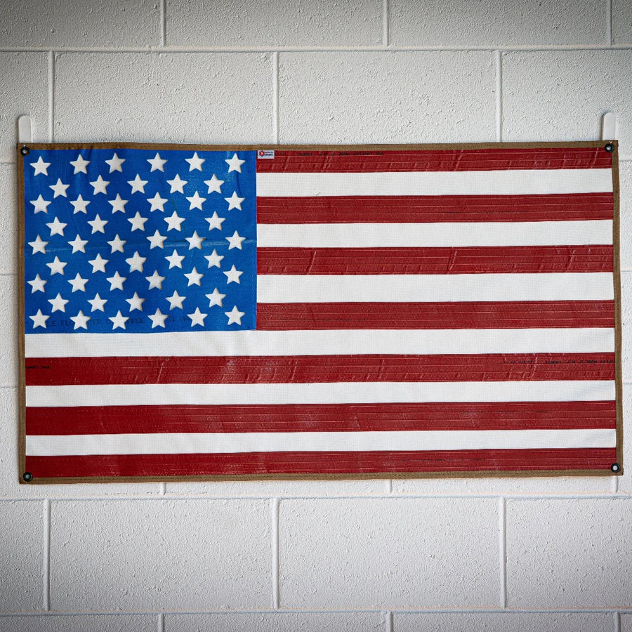 Rubber Fire Hose American Wall Flag - 24 x 42 in