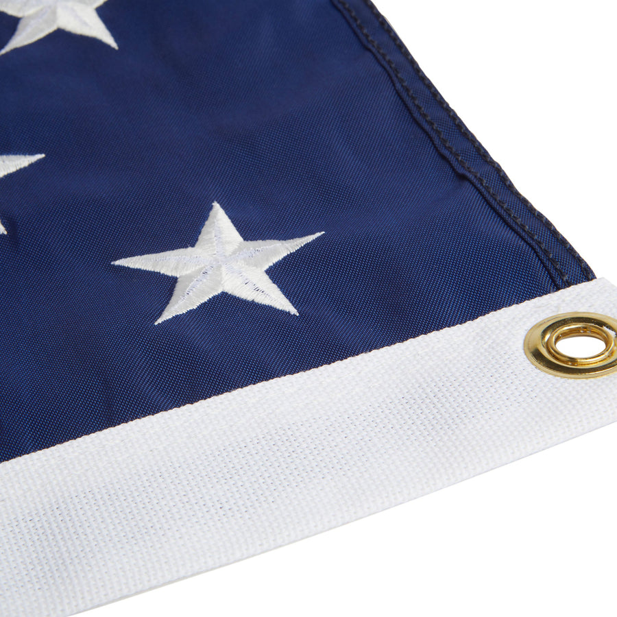 Defender No-Rope Flagpole Kit — sewn nylon American flag close-up (image 16)