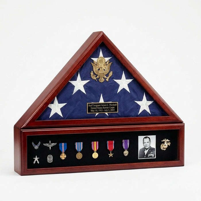 American Flag & Medal Display Case – Presidential Style