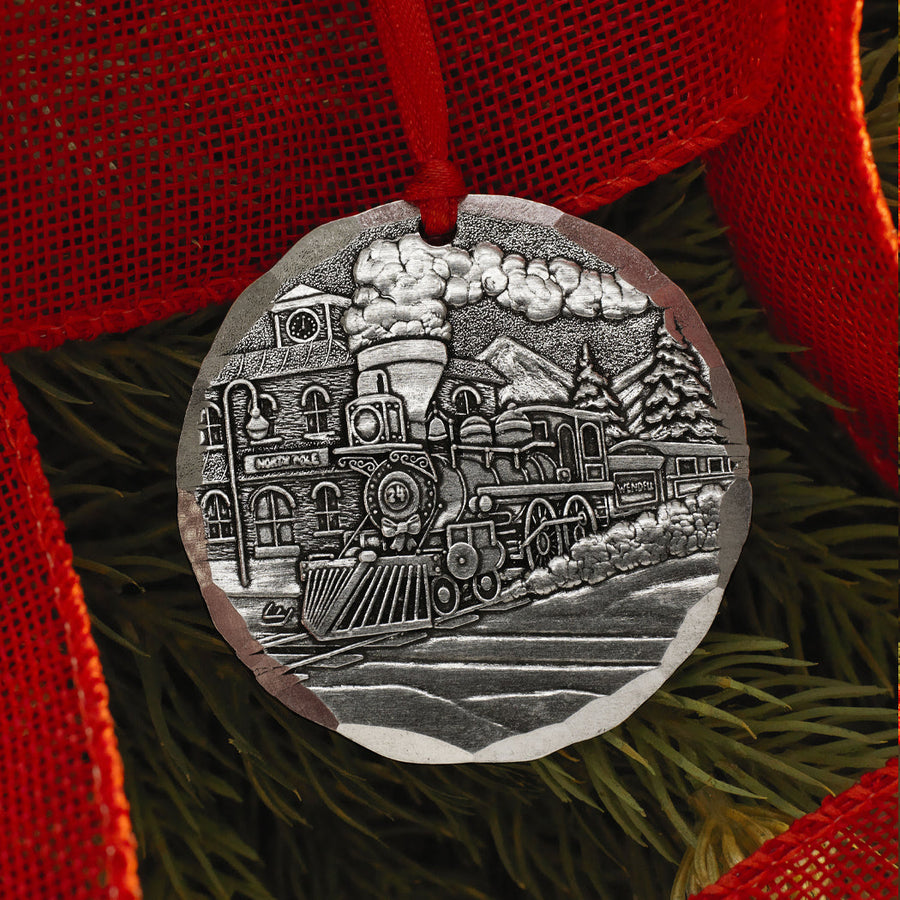 Styled display featuring 2024 The Wendell Express Annual Ornament