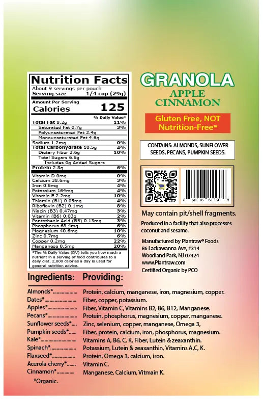 Apple Cinnamon Grain-Free Granola – Gluten-Free – product photo 2
