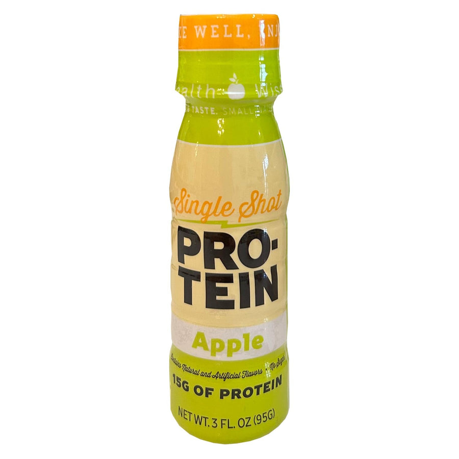 Protein & Collagen Shots: Apple protein shot bottle.