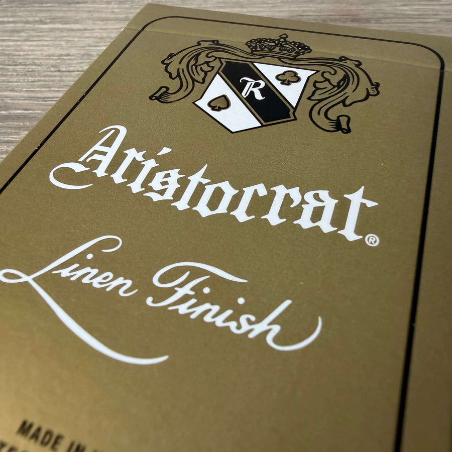Close-up of the Gold Aristocrat crest and lettering