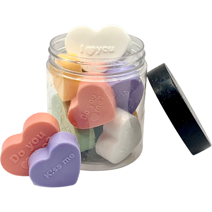 Valentine Conversation Heart Soaps in a Jar