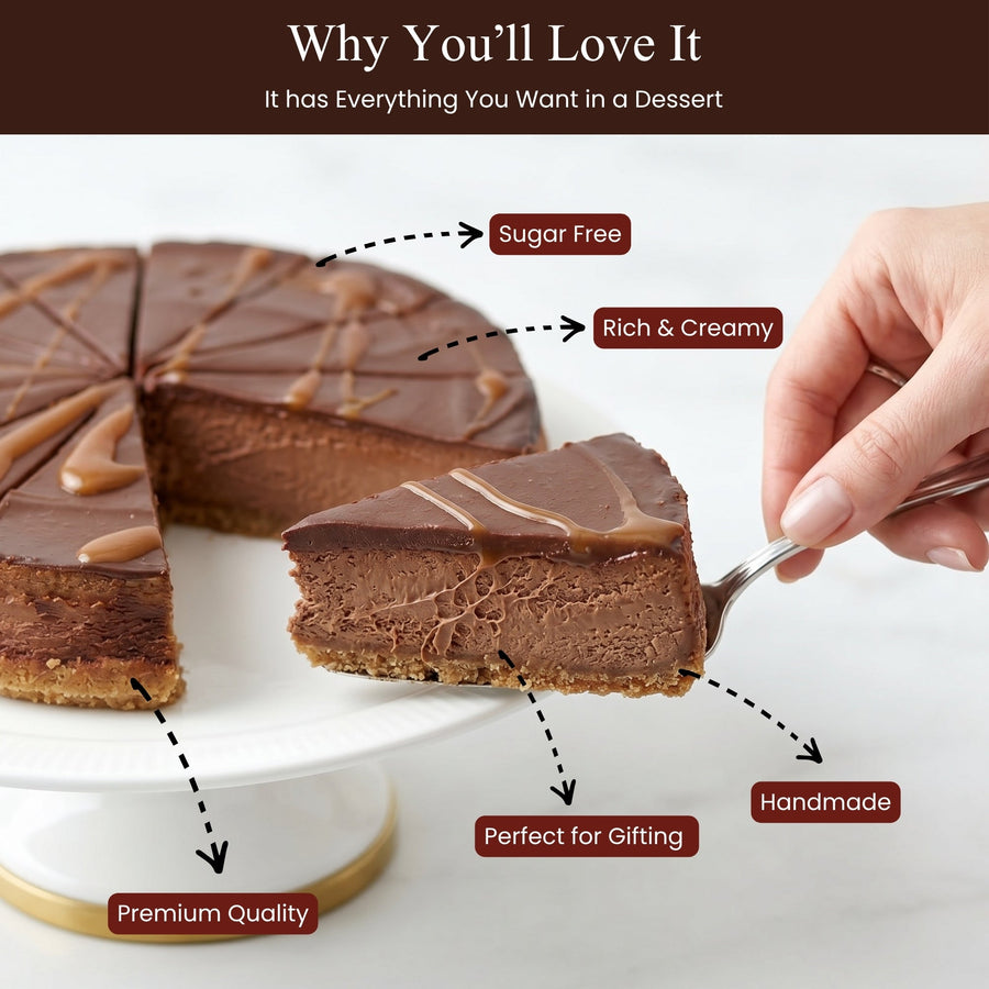 Sugar-Free Chocolate Fudge Cheesecake, 9-Inch, 2 lb