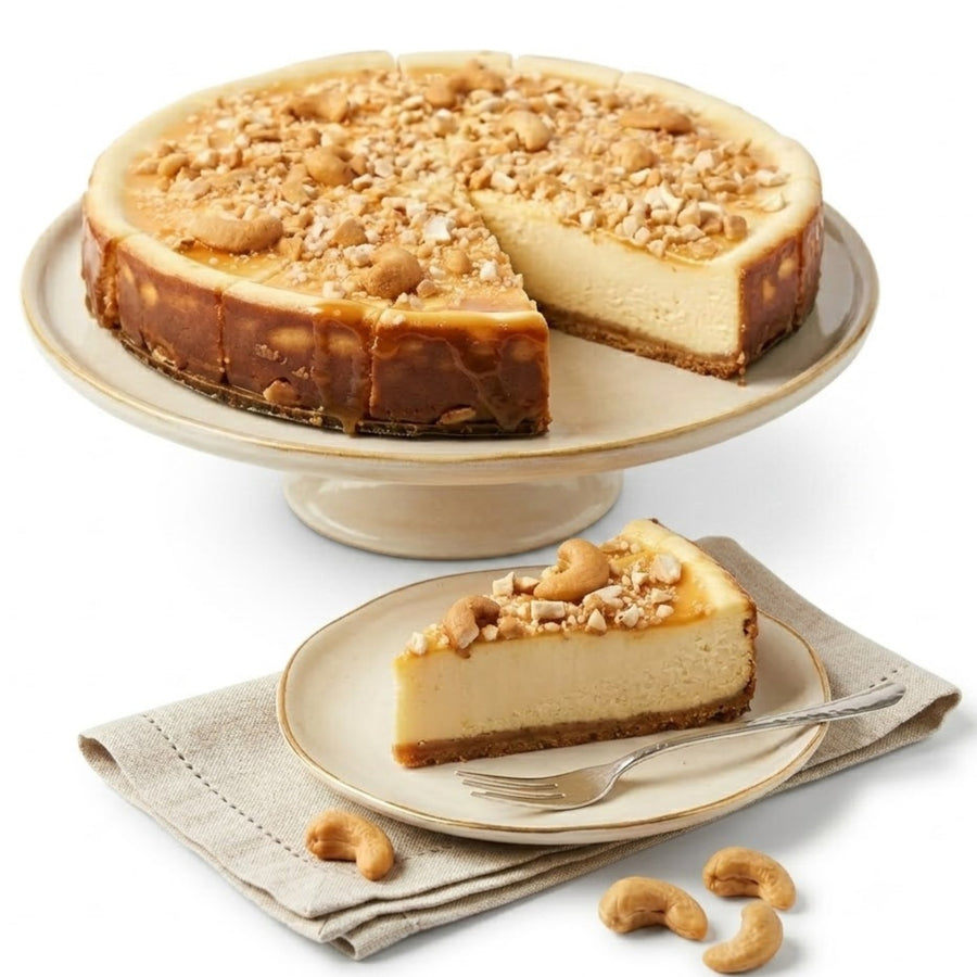 Sugar-Free & Gluten-Free Caramel Cashew Cheesecake, 9-Inch
