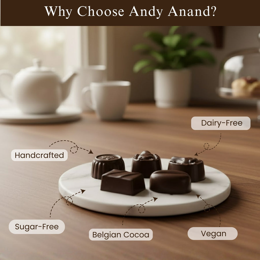 Sugar-Free Vegan Belgian Dark Chocolate Truffles Gift Box, 25 pc