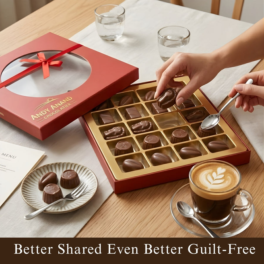 Sugar-Free Vegan Belgian Dark Chocolate Truffles Gift Box, 25 pc