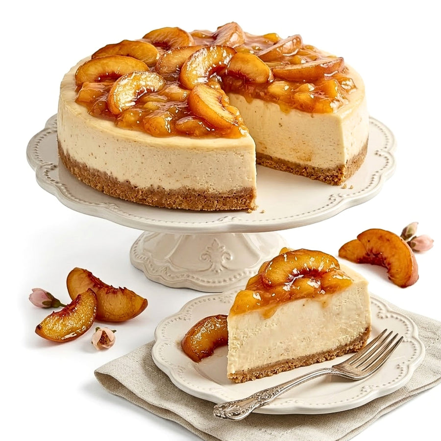Sugar-Free Peach Cheesecake with Fresh Peach, 9-Inch, 2.6 lb