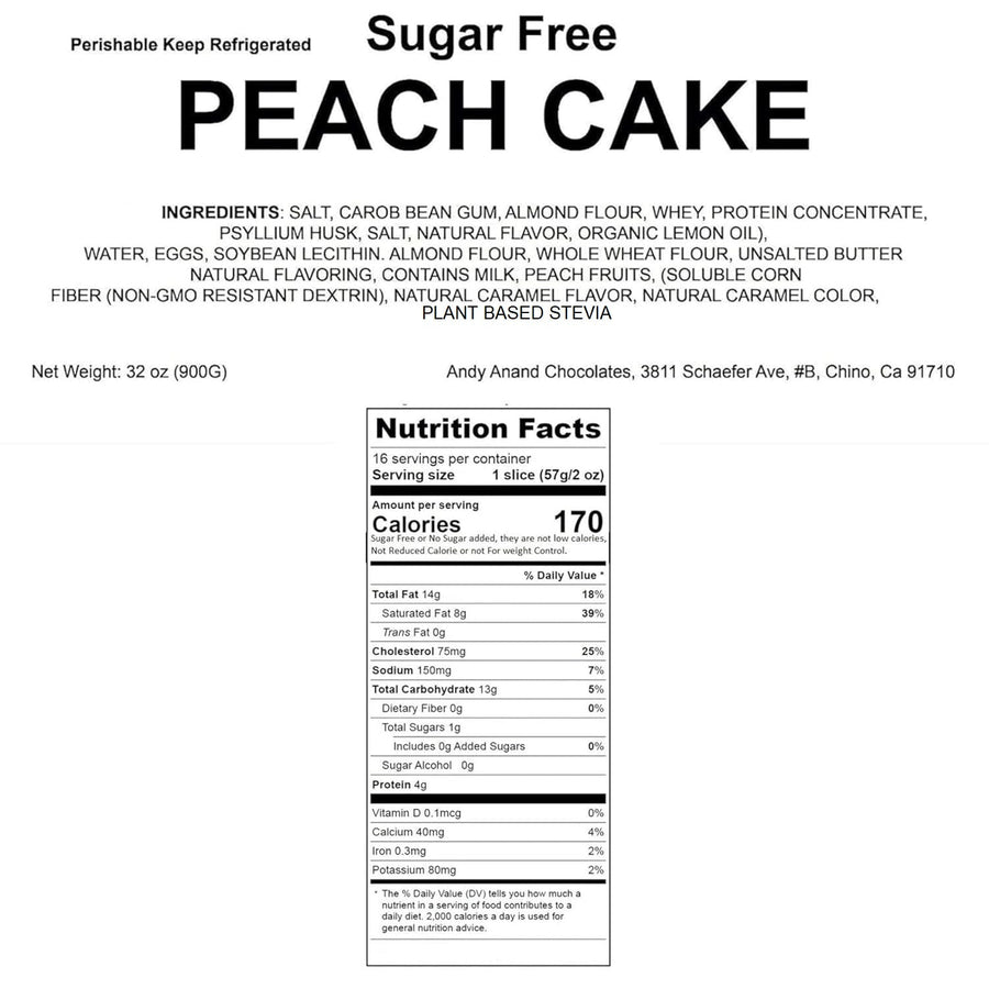 Sugar-Free Peach Cake, 9-Inch, 2 lb
