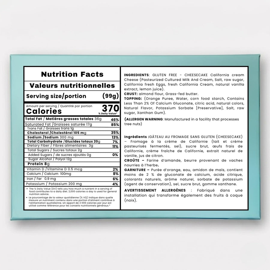 Gluten-Free Orange Cheesecake, 9-Inch, 2 lb