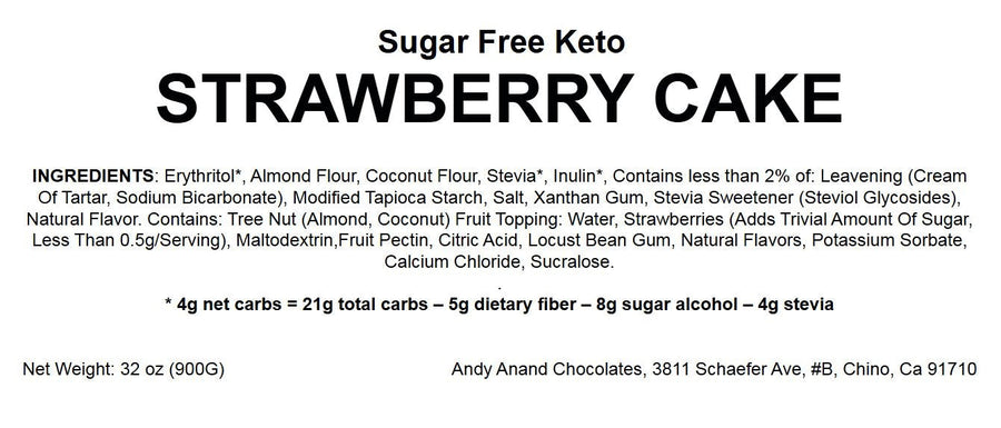 Sugar-Free Chocolate Strawberry Layer Cake, 9-Inch, 2 lb