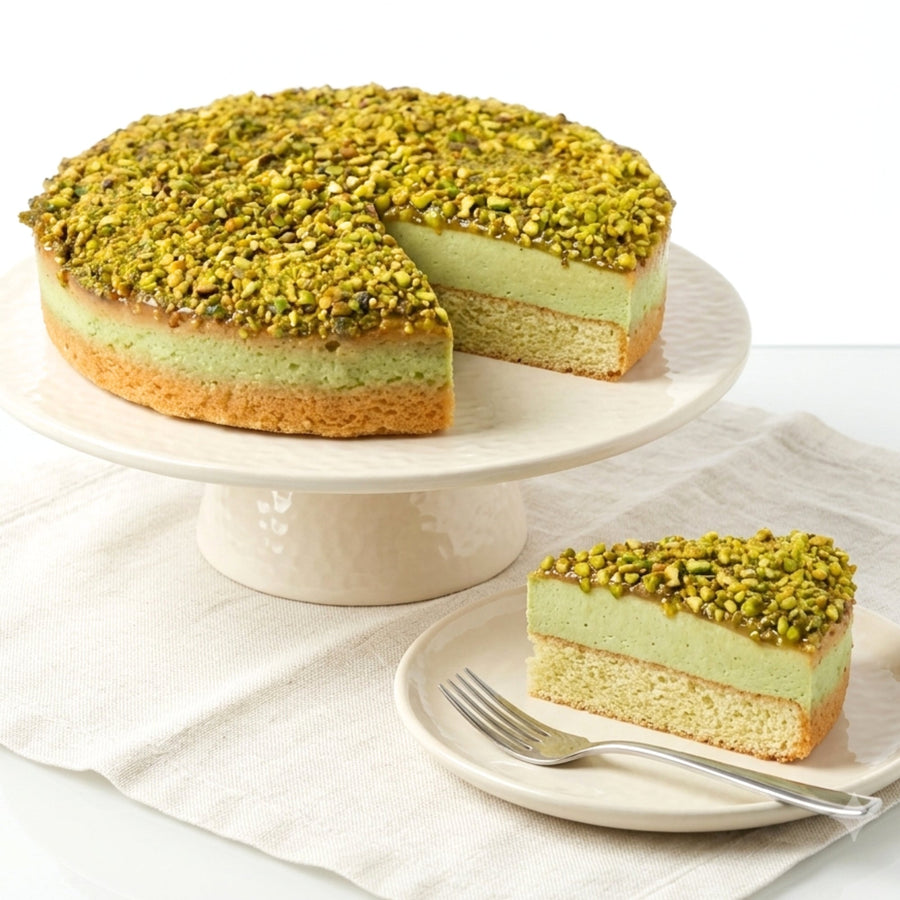 Sugar-Free & Gluten-Free Caramel Pistachio Cheesecake, 9-Inch