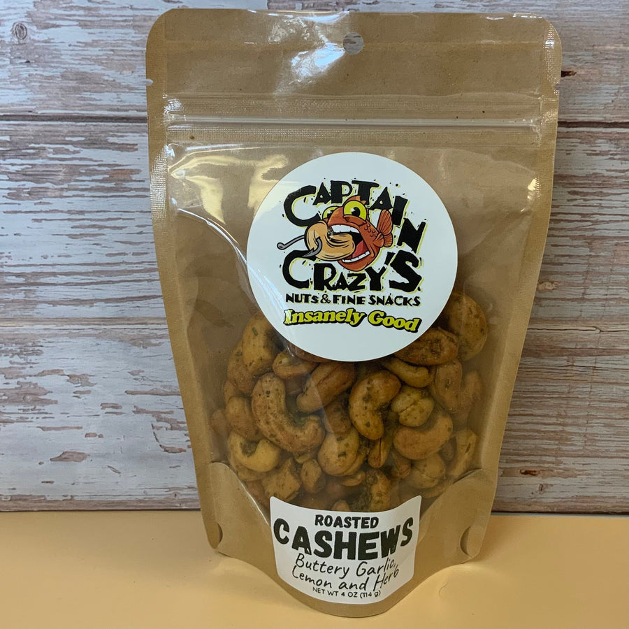 Buttery Garlic, Lemon & Herb Roasted Cashews — snack product photograph 1