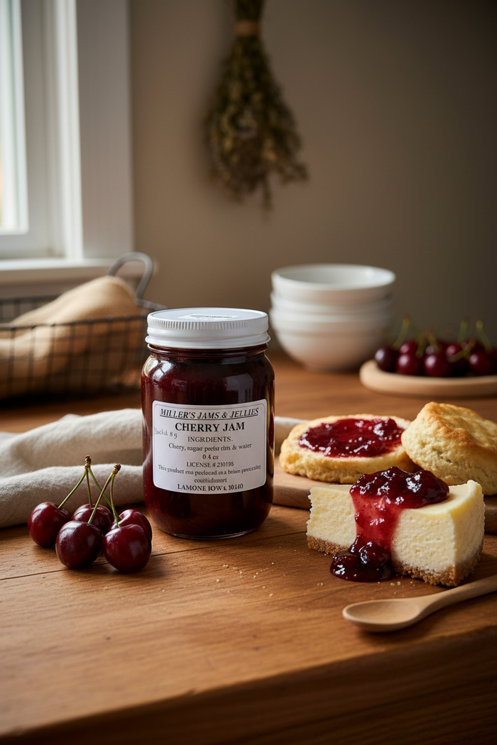 Miller’s Cherry Jam | Authentic Local Amish-Made Spread – product listing image 1