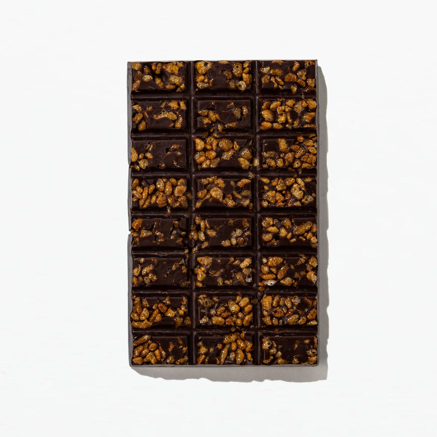 Unwrapped Dark Chocolate Caramelized Crisped Rice Bar
