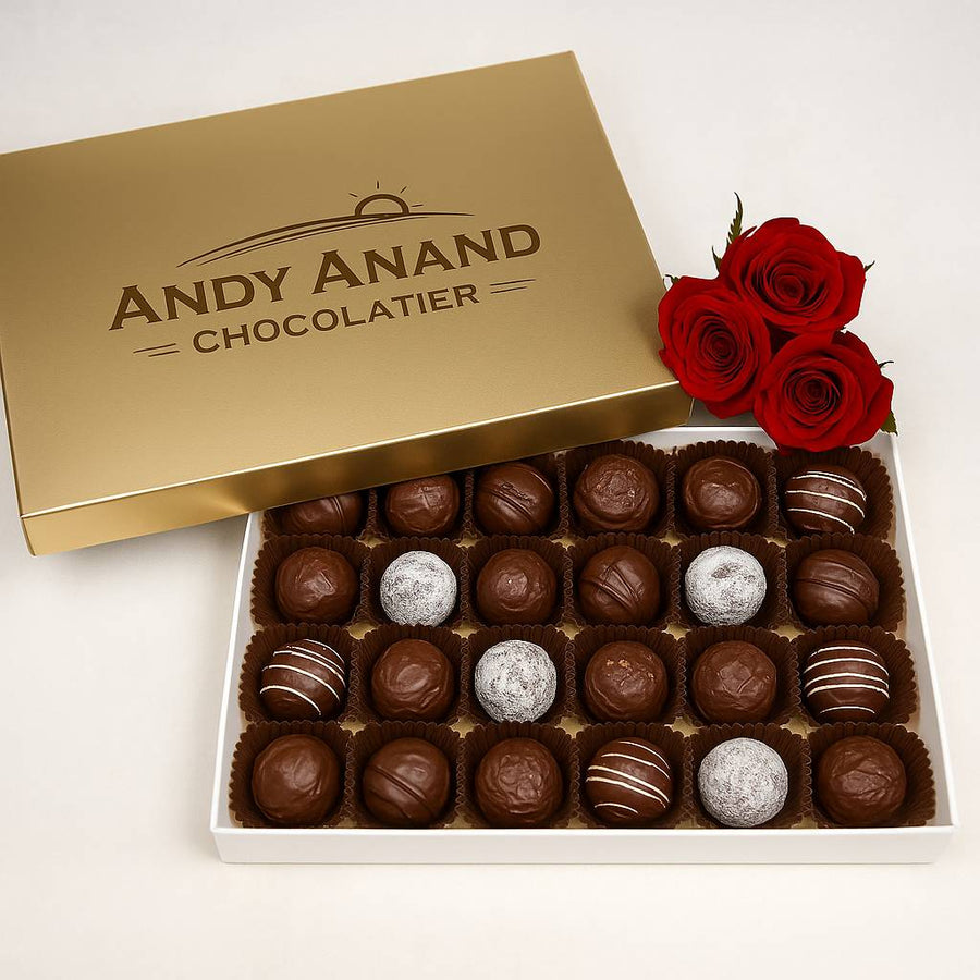 Champagne, Rum, Irish Cream & Kahlua Belgian Chocolate Truffles, 24 pc