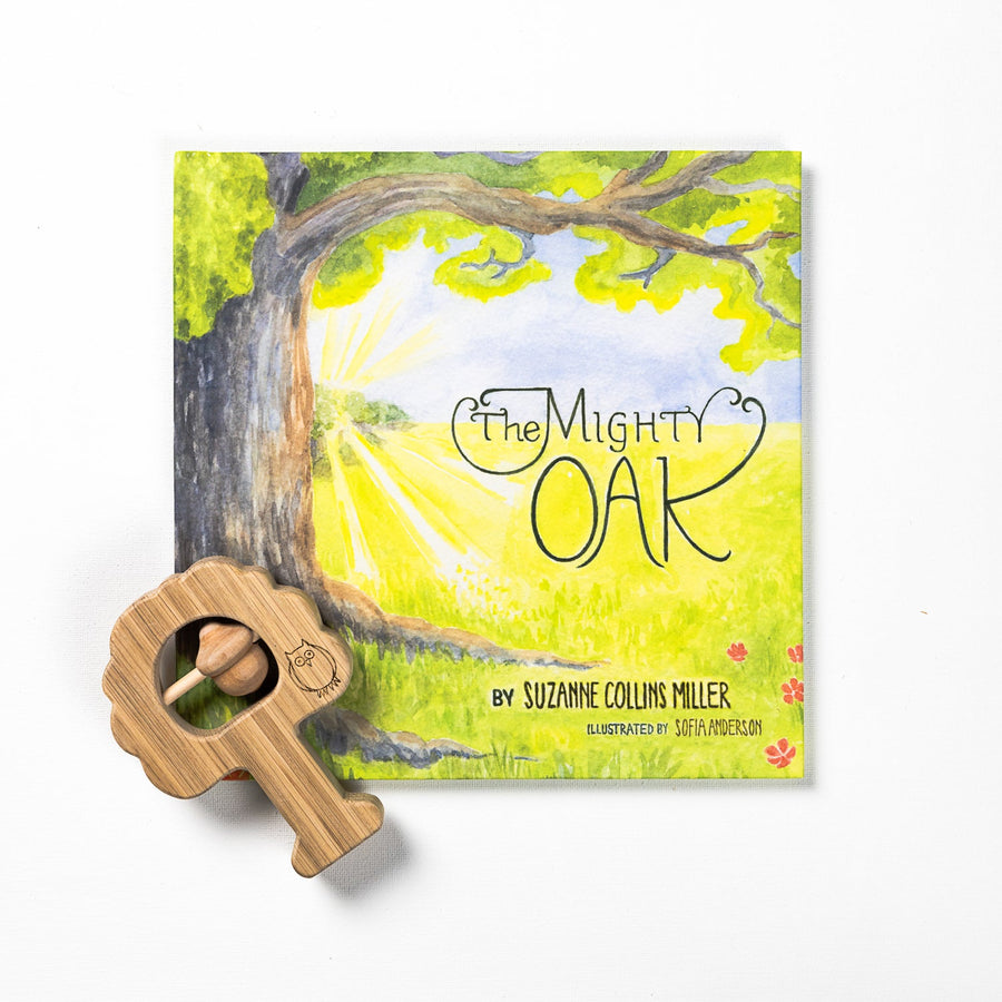 The Mighty Oak Children’s Book & Wooden Rattle Set