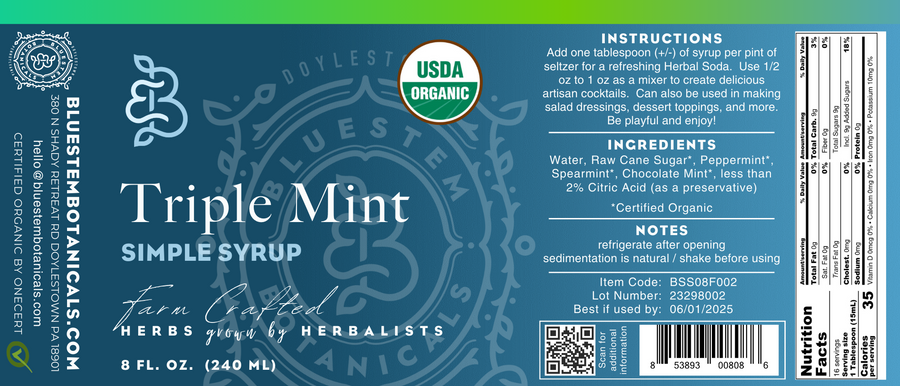 Organic Triple Mint Simple Syrup – botanical syrup photo 4