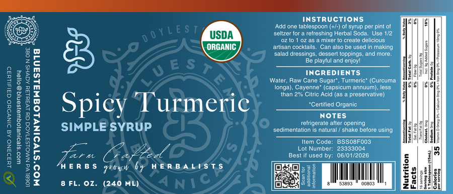 Organic Turmeric Simple Syrup – botanical syrup photo 4