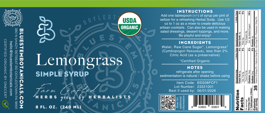 Organic Lemongrass Simple Syrup – botanical syrup photo 4