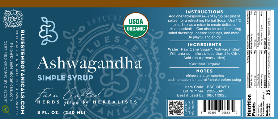 Organic Ashwagandha Simple Syrup – botanical syrup photo 3