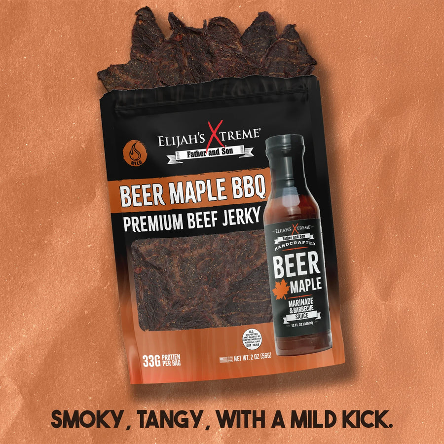 Beer Maple BBQ Beef Jerky – 6-Pack (1 lb) — product or serving view
