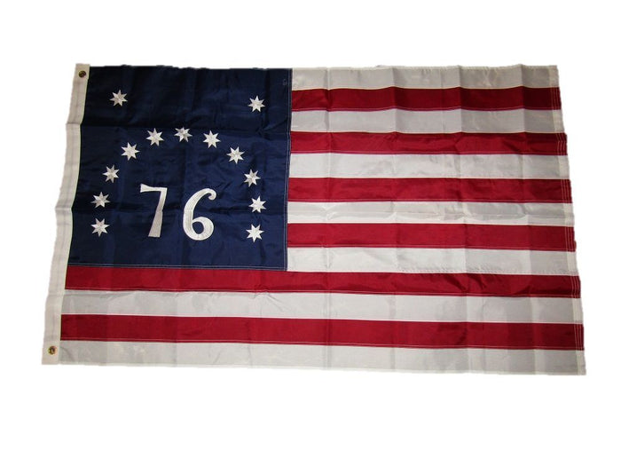 3x5 Bennington 76 flag with 13 stars, large 76 canton and red-and-white stripes