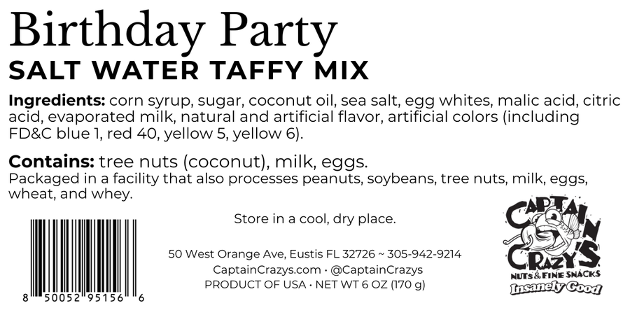 Birthday Party Salt Water Taffy Mix | Birthday Cake, Bubble Gum & Sweet Treat Flavors — snack product photograph 3