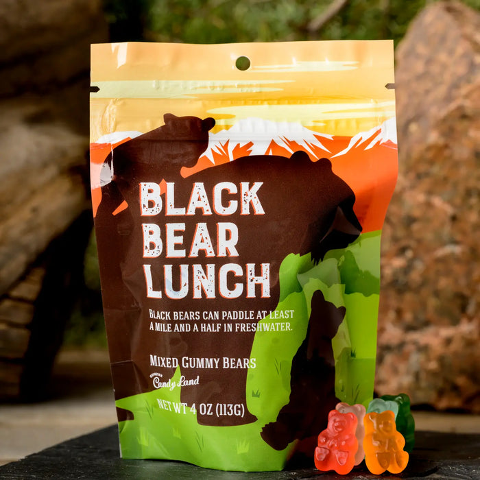 Mixed Gummy Bears – Black Bear Lunch illustrated candy pouch
