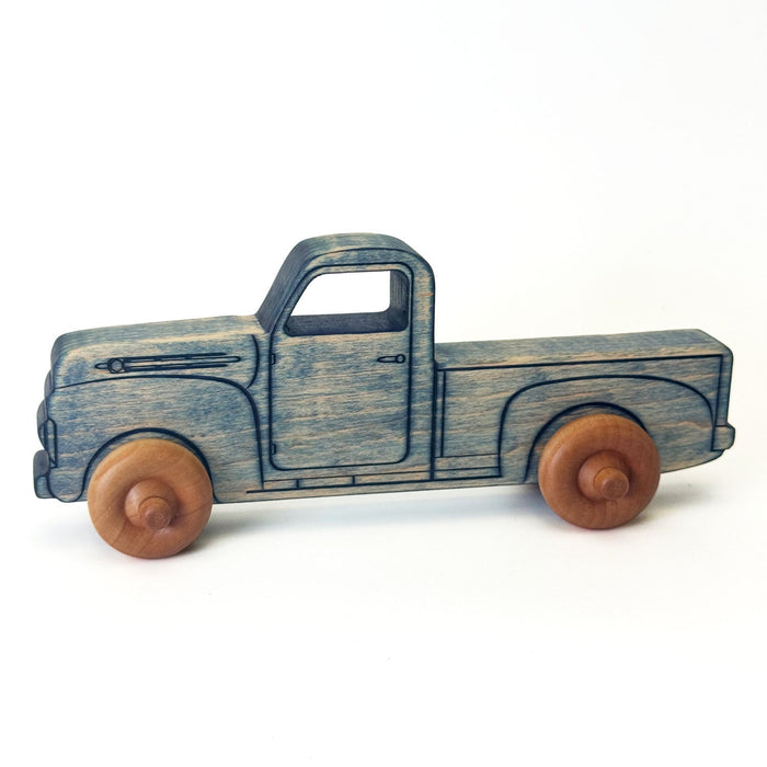 Vintage Blue Maple Toy Pickup Truck, 9 in.