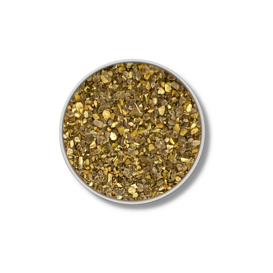 Bourbon Smoked Garlic Salt – Garlic, Fennel & Orange – product packaging image