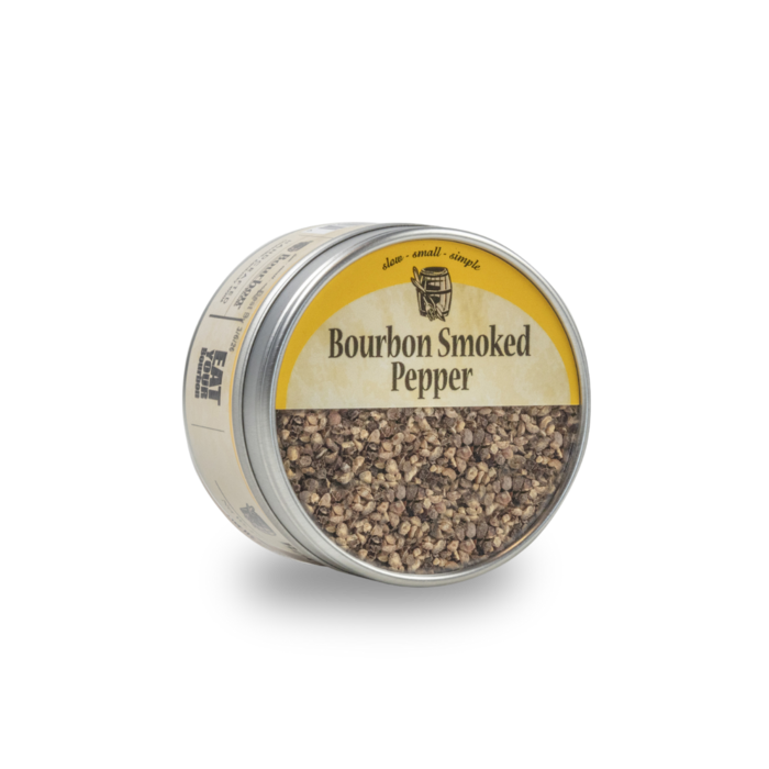 Bourbon Smoked Black Pepper – Oak-Smoked Seasoning – product packaging image
