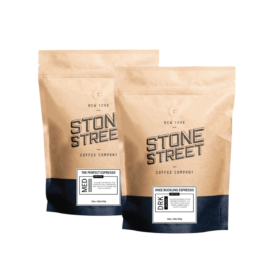 Espresso Duo assortment showing 2 labeled Stone Street coffee bags