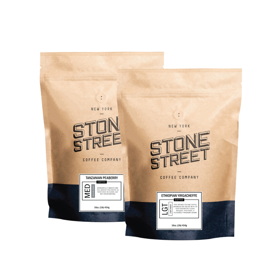 Single Origin Pack Bundle assortment showing 2 labeled Stone Street coffee bags