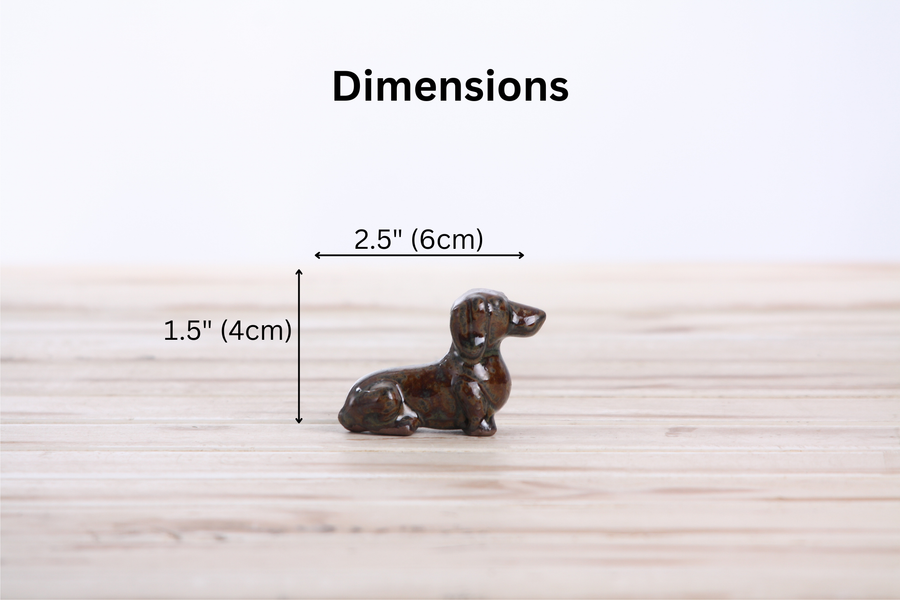 Butch Ceramic Dachshund Figurine - Dark Honey