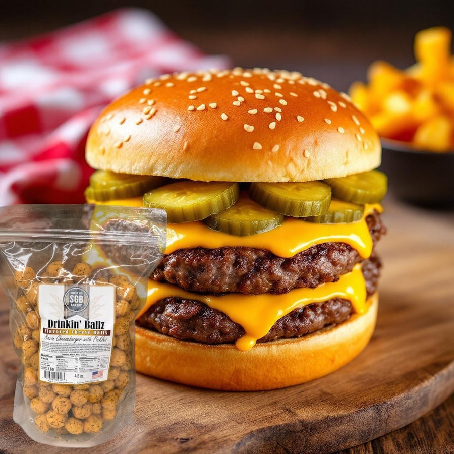 Bacon Cheeseburger with Pickles Flavored Cheese Balls — product image
