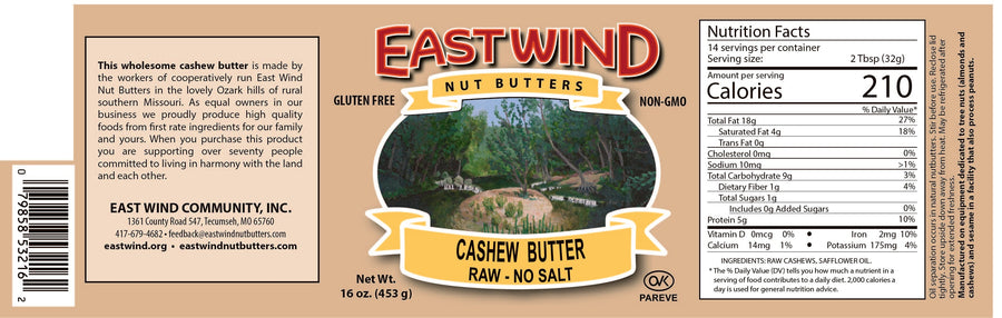 Cashew Butter with Cashews & Safflower Oil