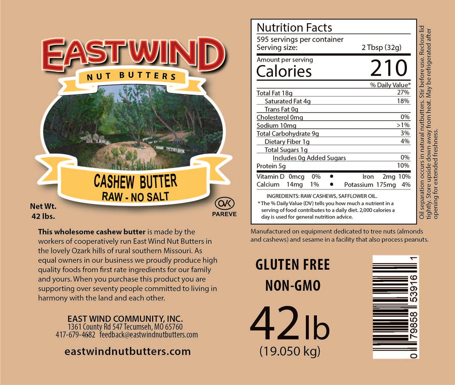 Cashew Butter with Cashews & Safflower Oil