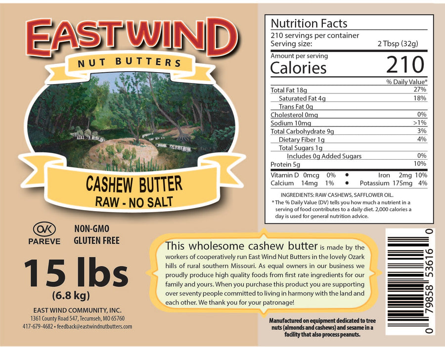 Cashew Butter with Cashews & Safflower Oil