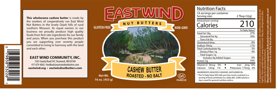 Cashew Butter with Cashews & Safflower Oil