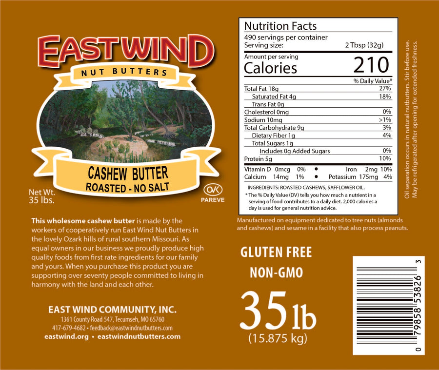 Cashew Butter with Cashews & Safflower Oil