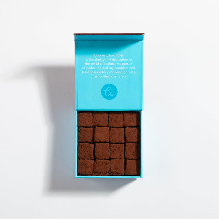 Open smaller box of Pavés Fresh Cream Chocolate Truffles