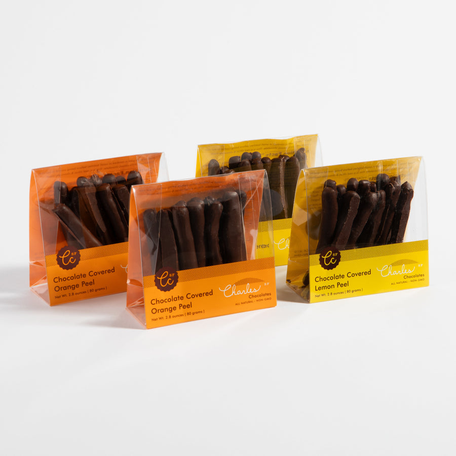 Four-pack citrus assortment with two orange-peel and two lemon-peel packages