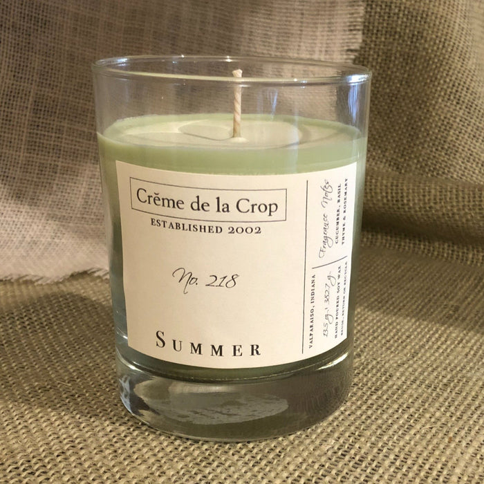 Summer Soy Candle in a labeled glass container
