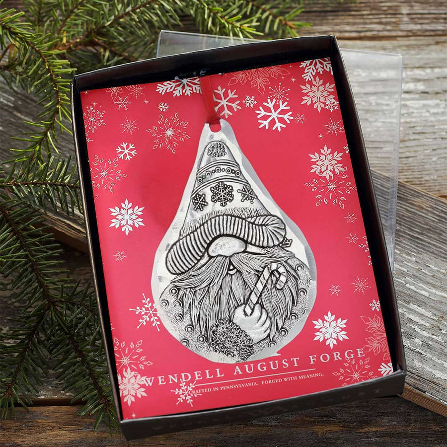 Gift packaging display for Candy Cane Gnome Ornament