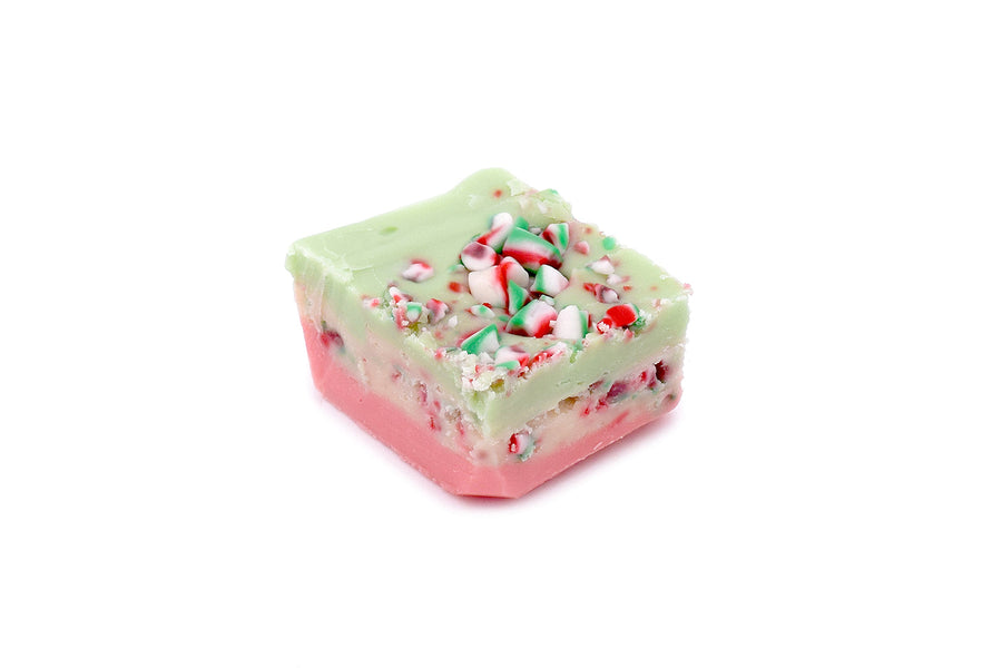 Candy Cane Peppermint Fudge, quarter-pound slice