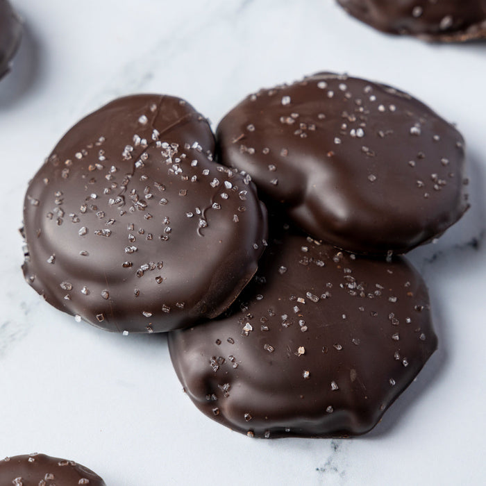 Caramel & Sea Salt Stuffed Dark Chocolate Pretzel Twist — product image