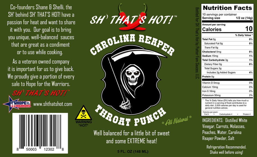 Carolina Reaper Throat Punch hot sauce - product image 2