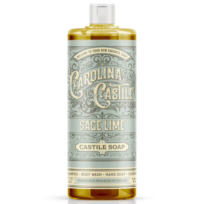 Sage & Lime Liquid Castile Soap — 32 oz bottle